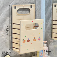 Panier à linge pliable en plastique avec poignée de transport, panier à linge sale pliable mural durable et peu encombrant