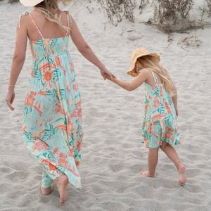 Robe d'été décontractée OEM, douce pour la peau, à imprimé hawaïen, robe à bretelles, sur mesure, en rayonne, pour enfants - Product Image 2