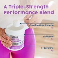 Poudre de créatine naturelle végétalienne ODM sans sucre, complément pré-entraînement pour les passionnés de fitness adultes, 5 g par portion, énergie
