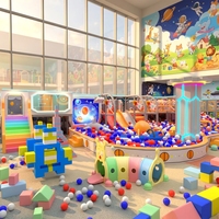 Aoleao Aire de jeux intérieure personnalisée avec piscine à balles, toboggan, trampoline, carrousel pour enfants, jeux souples certifiés CE TUV