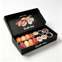 Boîtes à sushi en carton blanc personnalisées, boîtes d'emballage alimentaire pour sushis, desserts et en-cas