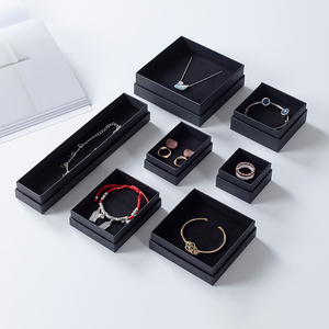 Quà Tặng Thủ Công Quà Tặng Nhỏ Màu Đen Giá Thấp Vòng Cổ Vòng Tay Hộp Trang Sức Bằng Giấy Khuy Măng Sét Để Đóng Gói - Product Image 1