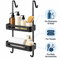 Étagères de salle de bain et de douche en aluminium de style futuriste, porte-serviettes, étagères pour cabine de douche, étagères de porte de salle de bain