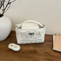 Sac bandoulière en cuir PU gaufré en forme de cœur, mini sac à main à poignée supérieure pour femme, LOGO personnalisé