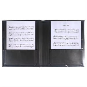 Da đen hợp xướng hợp xướng chất kết dính lưu trữ thư mục da đàn Piano âm nhạc tờ tập tin thư mục chia thư mục với dây đeo đàn hồi - Product Image 2