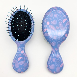 Precioso cepillo de pelo para desenredar con cerdas suaves para niños, fábrica al por mayor, patrones personalizados OEM - Product Image 1