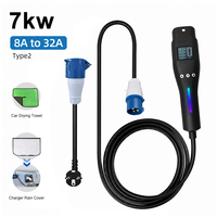 Nuevo Cargador EV Todo en Uno de 3.5kW 7kW Tipo 2, Pistola de Carga Integrada de 16A 32A con Pantalla y Enchufe Europeo, OEM ODM para BYD Han Song ID