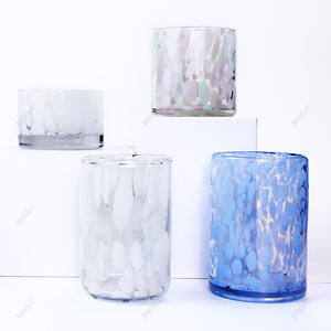 新款香薰蜡烛独特的斑点外墙玻璃容器150毫升260毫升330毫升380毫升派对玻璃蜡烛罐 - Product Image 5