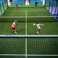 Blaues Panorama Sport paddel Tennis Platform Court Kunstrasen für Padel Court-Tennisplatz Bodenbelag