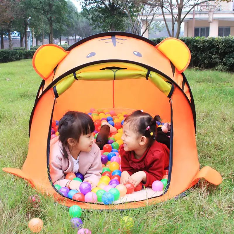पॉलिएस्टर प्यारा जानवर पोर्टेबल बच्चे डेरा डाले हुए तम्बू foldable बच्चों बिस्तर तम्बू बच्चों टाइगर पॉप अप खेलने तम्बू