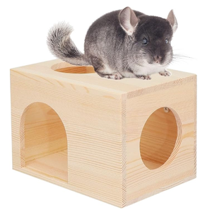 Escondite de animales pequeños de madera natural, casa perfecta para mascotas para planeadores de azúcar de ardilla Chinchilla - Product Image 3