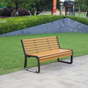 Banco de exterior de Ciudad de mobiliario urbano en stock bancos de asiento de parque de metal con patas de aluminio fundido y listones de madera dura <span class=keywords><strong>Jatoba</strong></span> - Product Image 4