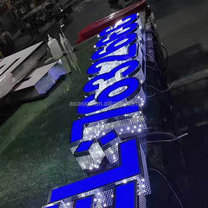 Grandes lettres lumineuses LED perforées sur mesure avec trou latéral en acier inoxydable et acrylique pour enseigne murale extérieure d'atelier ou logo de marque - Product Image 6