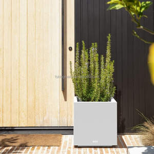 Pot de fleurs d'extérieur moderne pour terrasses et balcons de restaurants haut de gamme, pot de fleurs pour porte d'entrée, jardinière carrée - Product Image 2