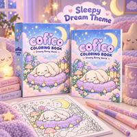 Carnet de coloriage KAIX Cozy Friends, Agenda personnalisé Lapin des rêves, Cahiers Cozy Tiles avec dos coloré