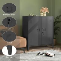 Armoire de rangement en acier moderne et durable avec portes doubles verrouillables et étagères réglables pour la maison, le bureau, le garage, le café