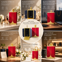 Boîte cadeau rigide à double porte avec design personnalisé, ornement métallique sur mesure et insert pour emballage d'affaires de luxe haut de gamme