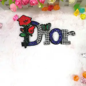 Hand beaded embroidered monogrammed cloth applique Clothing accessories patch