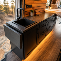 Meubles de camping-car modulaires personnalisés entièrement en aluminium, armoire de cuisine en aluminium gain de place pour la conversion de fourgon aménagé