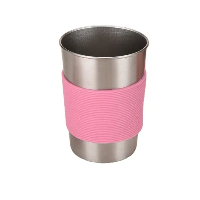 Stocked Stainless Steel Cups With Silicone Sleeve For Kids BPA Free Cups