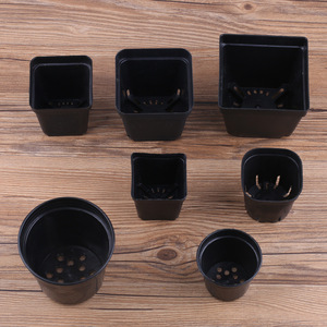 Promozionale carino giardino a buon mercato quadrato rotondo piccolo bianco nero 2.6 ''2.1'' vivaio piantina di piante succulente vaso - Product Image 6