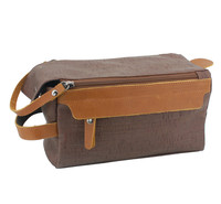 Personnalisé Liège cuir trousse de maquillage homme grande capacité kit maquillage homme accessoires de voyage étanches pour art