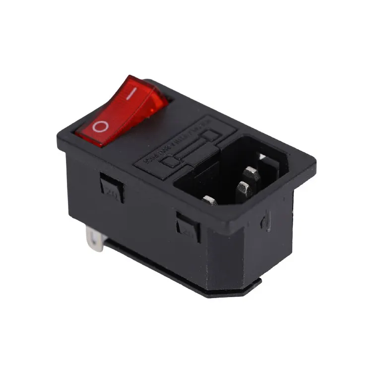 AC Power plug Socket 220v Vertical Intelligent Connector Inlet Socket 2a Output Plug UK with Fuse And Switch