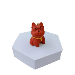 Porte-clés en résine de bouledogue français avec lunettes de dessin animé, artisanat, décoration de sac, statues de chien mignonnes, porte-clés de voiture exquis, accessoire de sac, ornement - Product Image 6