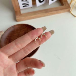 Dylam 925 Sterling <b>Silver</b> Five Zircons U Shaped <b>Stud</b> <b>Earrings</b> for Women <b>Studs</b> Chain Tassel Piercing <b>Earring</b> 18K Gold - Product Image 5