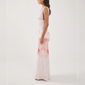 <span class=keywords><strong>Abito</strong></span> Lungo Floreale <span class=keywords><strong>Rosa</strong></span> Casual da Donna, Produzione Personalizzata di Abbigliamento Femminile - Product Image 4