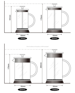 Durable professionnel 350ml Presse Française <span class=keywords><strong>Cafetière</strong></span>, <span class=keywords><strong>verre</strong></span> Transparent <span class=keywords><strong>piston</strong></span> <span class=keywords><strong>à</strong></span> café - Product Image 6