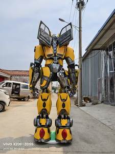 Costume de cosplay de Noël/Halloween unisexe pour adulte, robot transformateur jaune LED de haute qualité, prix d'usine - Product Image 4