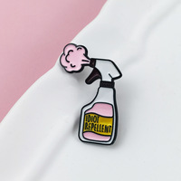 Broches en alliage émaillé sarcastiques et amusantes, motif 'Idiot Repellent Spray', pour vestes, sacs à dos, badges, bijoux, cadeaux de fête, vente en gros