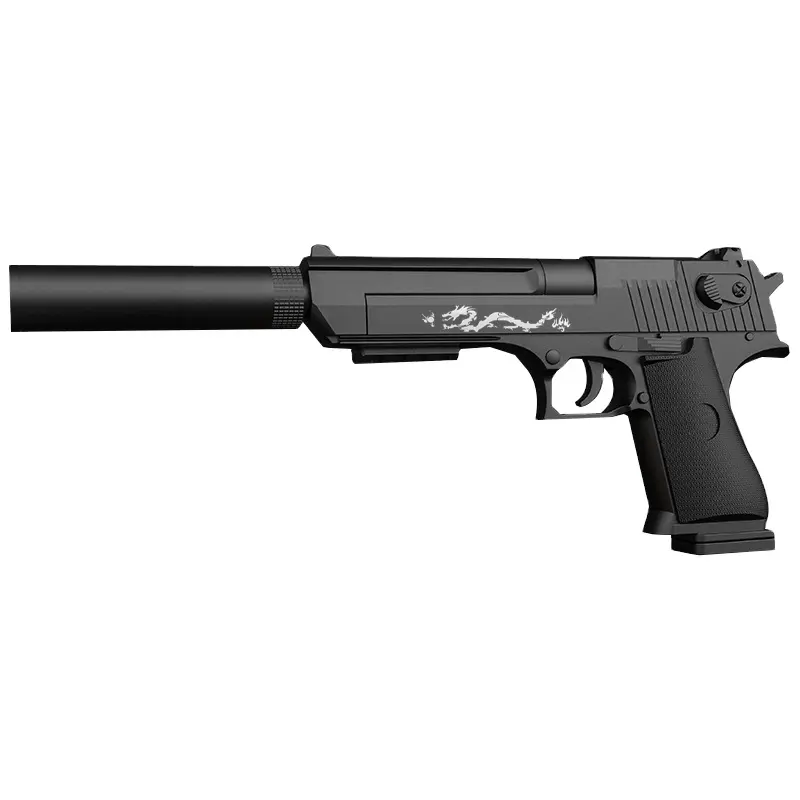 Pistola de balas Airsoft de carga Manual para interiores y exteriores, juguete de pistola de balas de espuma suave para disparar Águila del desierto para niños, 2023