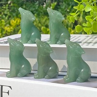 Vente en gros de pierre de guérison naturelle de 2 pouces, sculpture animale en cristal, loup pour la décoration intérieure