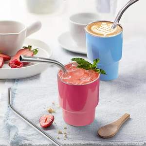 Mini-gobelet isotherme de 3 oz avec paille et couvercle en acier inoxydable, vierge pour sublimation, pour mariages, fêtes et anniversaires - Product Image 4