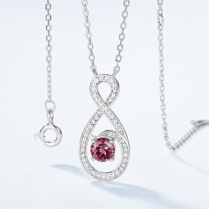 Collar de Plata de Ley 925 con Símbolo de Infinito y Alejandrita, con Baño de Oro Real, Cadena de Clavícula de Lujo Ligero - Product Image 3