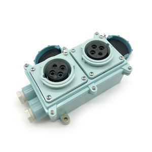 Prise de courant étanche conforme à la norme IEC RSIL2-3 bleue 792, connecteur industriel double pour utilisation marine, fiche industrielle marine - Product Image 1