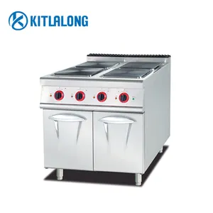 Kitlalong commercial kitchen equipment electric cooking equipment electric range with 4 hot plate with cabinet electric range