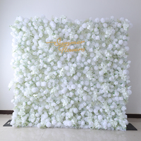 Toile de fond personnalisée en soie artificielle, couleurs d'automne, mur de fleurs pour la décoration de fête sur le thème du mariage