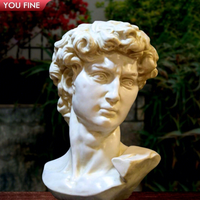 YOUFINE Décoration d'intérieur, célèbre sculpture de David en marbre classique, art de style grec classique pour la décoration intérieure et extérieure