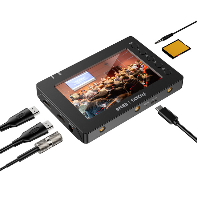 Ezcap279 Full HD SDI HDMI Video Recorder 1080p 60fps Standalone SD Card Capture With Screen for Broadcast and Education