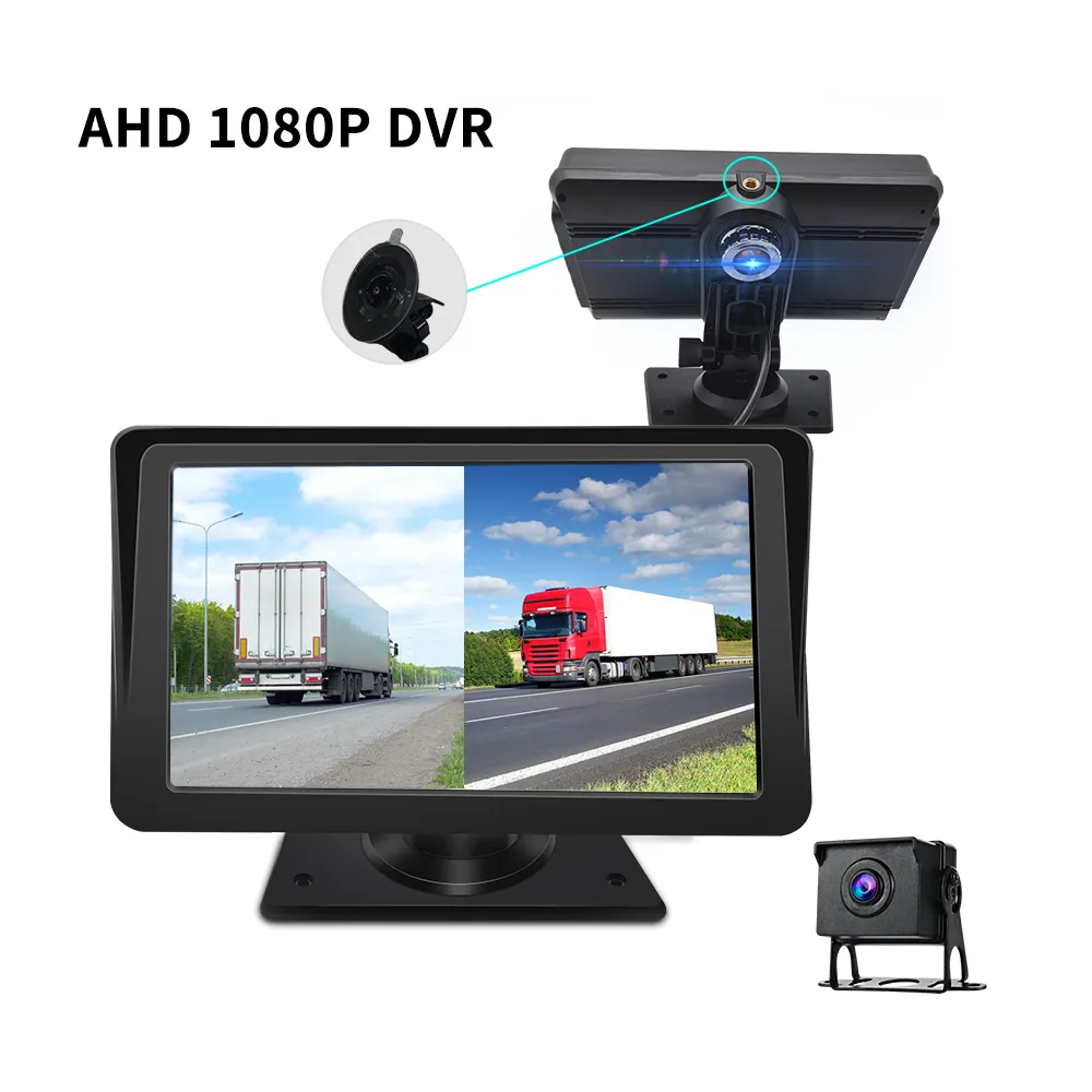 Camera AHD 720Pwith 7 Inch LCD Truck DVR Monitor Driving Recorder Dual Recording AHD Night Vision Reversing Camera 15M cable