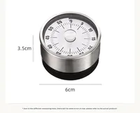 Edelstahl Mechanischer Wecker Timer mit Magnetfunktion Festzeitfunktion und Countdown Ohne Batterie