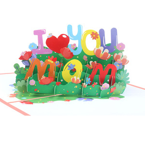 Les fabricants fournissent des cartes de voeux pour la fête des mères I Love You <span class=keywords><strong>Mom</strong></span> Creative 3D <span class=keywords><strong>Pop</strong></span> Up Cards Anniversaire à la mère avec enveloppe - Product Image 1