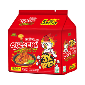 3X cay gà hương vị bán buôn thực phẩm phong cách Hàn Quốc Ramen mì ăn liền - Product Image 2