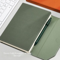 Carnet de notes personnalisé avec logo, en cuir PU A5/B5, reliure cousue, impression numérique, boucle magnétique, porte-stylo, journal de bureau, agenda