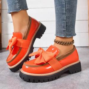 Zapatos de <span class=keywords><strong>Mujer</strong></span> Nuevos, Estilo Mocasín con Suela Gruesa y Bloques de <span class=keywords><strong>Color</strong></span> Versátiles, Zapatos de Cuero Pequeños de Estilo Británico, Venta Caliente de Fábrica 918-25 - Product Image 3