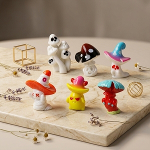 Statuette di Funghi in Resina, Collezione di Mostri Spettrali, Fantasia Kawaii, per Giochi d'Avventura, Caffè, Giardino, Negozio, Giocattolo Fai-da-Te per Bambini - Product Image 6