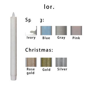 2025 nuevo AY, juego al por mayor de 2 velas cónicas LED eléctricas de cera Real parpadeantes blancas sin llama con llama móvil - Product Image 3